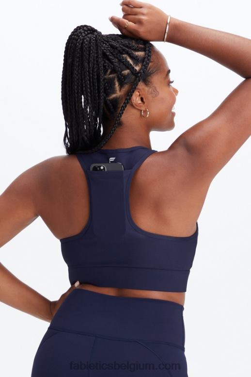 diepe marine vrouwen medium impact sportbeha voor onderweg 114 Fabletics LH20J1752