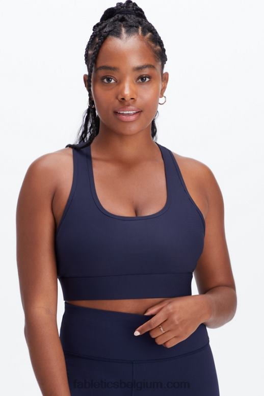 diepe marine vrouwen medium impact sportbeha voor onderweg 114 Fabletics LH20J1752