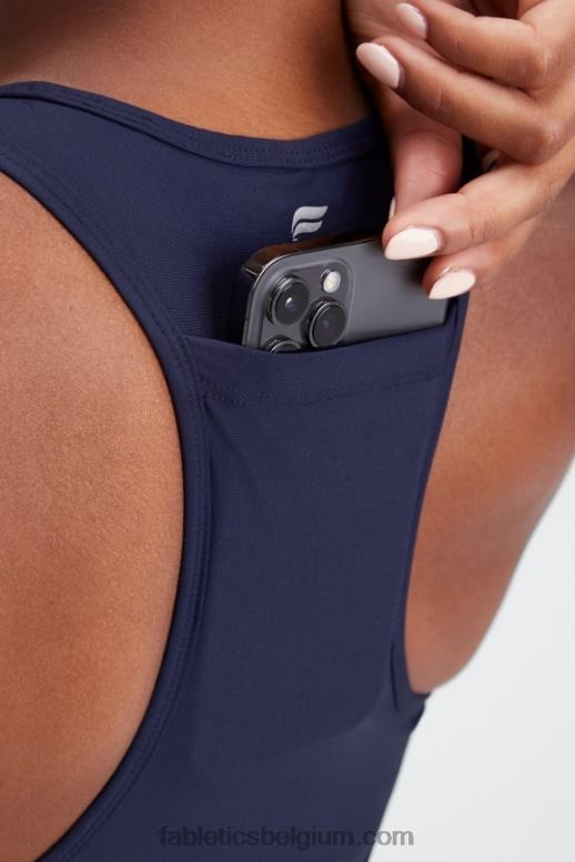 diepe marine vrouwen medium impact sportbeha voor onderweg 114 Fabletics LH20J1752