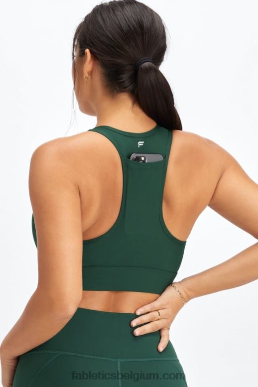 donker grenen vrouwen medium impact sportbeha voor onderweg 112 Fabletics LH20J1741