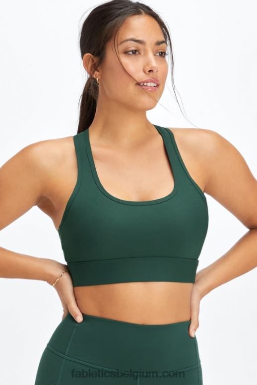 donker grenen vrouwen medium impact sportbeha voor onderweg 112 Fabletics LH20J1741