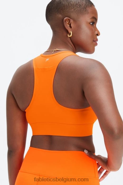 flits oranje vrouwen medium impact sportbeha voor onderweg 114 Fabletics LH20J1749