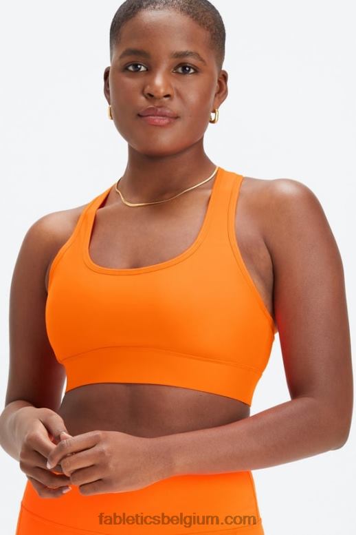 flits oranje vrouwen medium impact sportbeha voor onderweg 114 Fabletics LH20J1749