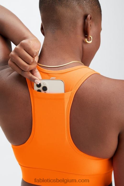 flits oranje vrouwen medium impact sportbeha voor onderweg 114 Fabletics LH20J1749