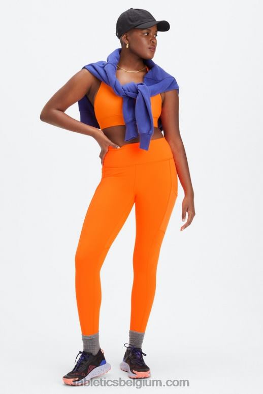 flits oranje vrouwen medium impact sportbeha voor onderweg 114 Fabletics LH20J1749