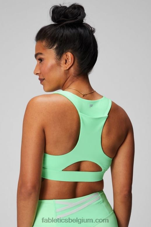 gesuikerde limoen vrouwen midi medium impact sportbeha voor onderweg 127 Fabletics LH20J1822