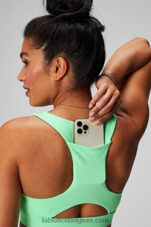 gesuikerde limoen vrouwen midi medium impact sportbeha voor onderweg 127 Fabletics LH20J1822