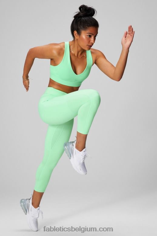 gesuikerde limoen vrouwen midi medium impact sportbeha voor onderweg 127 Fabletics LH20J1822