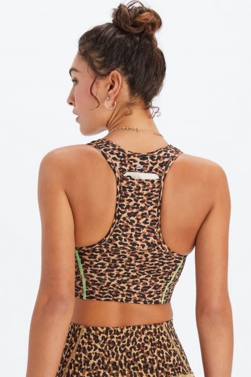 golvende cheetah/markeerstift vrouwen medium impact sportbeha voor onderweg 113 Fabletics LH20J1748