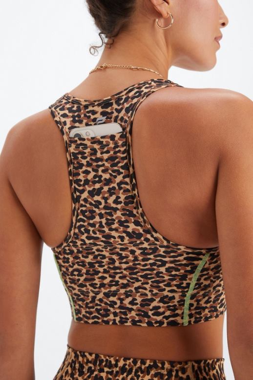 golvende cheetah/markeerstift vrouwen medium impact sportbeha voor onderweg 113 Fabletics LH20J1748