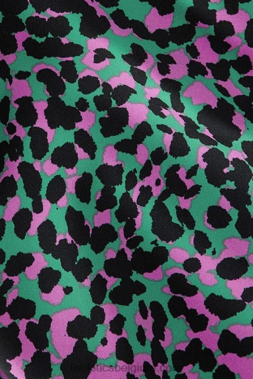 grasgroen safari spots/zwart vrouwen medium impact sportbeha voor onderweg 112 Fabletics LH20J1740