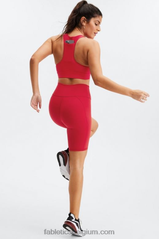 hoog rood vrouwen medium impact sportbeha voor onderweg 115 Fabletics LH20J1760