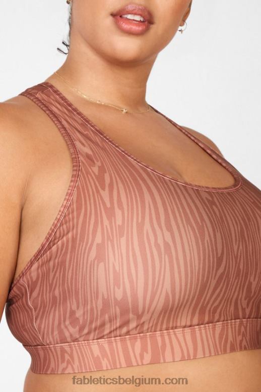 houtnerf vrouwen medium impact sportbeha met salieprint Fabletics LH20J1919