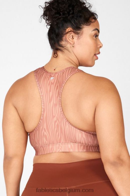 houtnerf vrouwen medium impact sportbeha met salieprint Fabletics LH20J1919