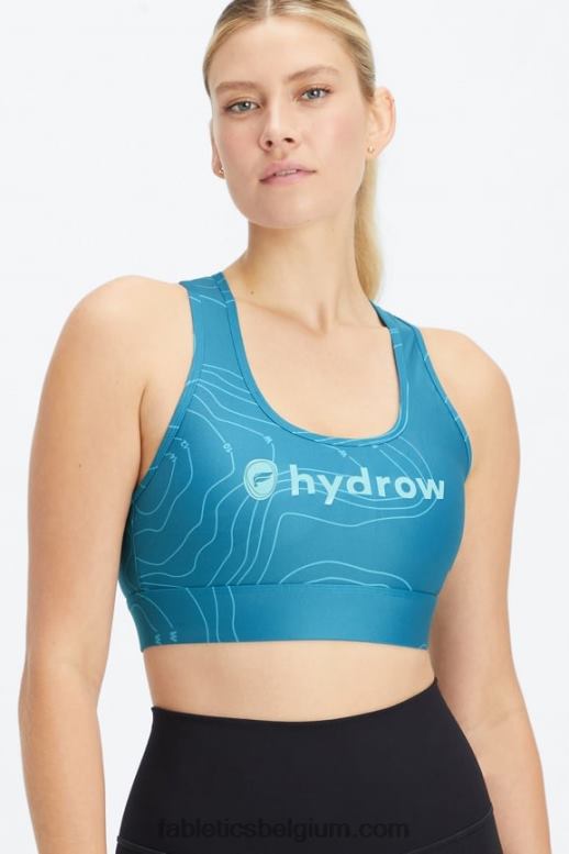 hydrow donkerblauwe bathymetrie vrouwen medium impact sportbeha voor onderweg 113 Fabletics LH20J1747