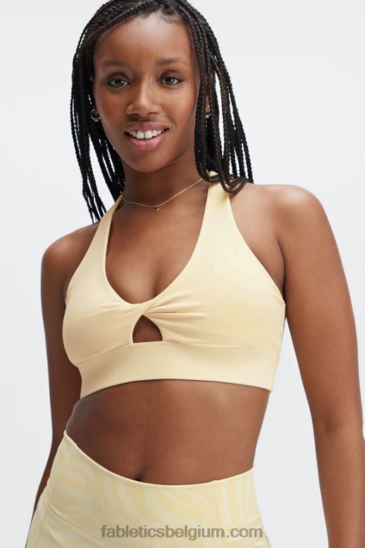 karnemelk vrouwen oasis twist sportbeha 110 Fabletics LH20J1729