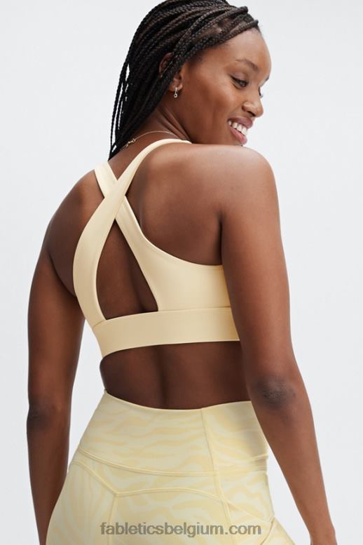 karnemelk vrouwen oasis twist sportbeha 110 Fabletics LH20J1729