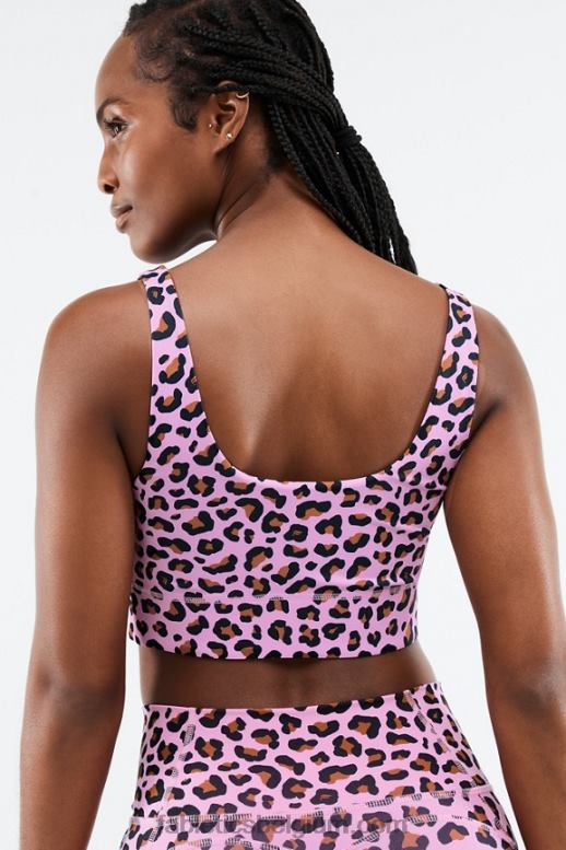 lichtroze meru/teak vrouwen Harlyn midi medium impact sportbeha Fabletics LH20J1856