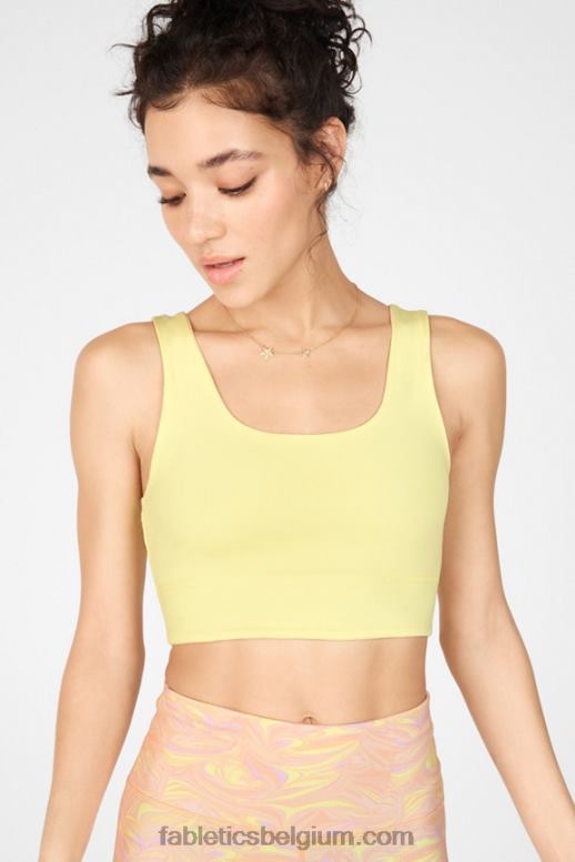 marmer/citroen creme vrouwen Harlow omkeerbare medium impact sportbeha Fabletics LH20J1874