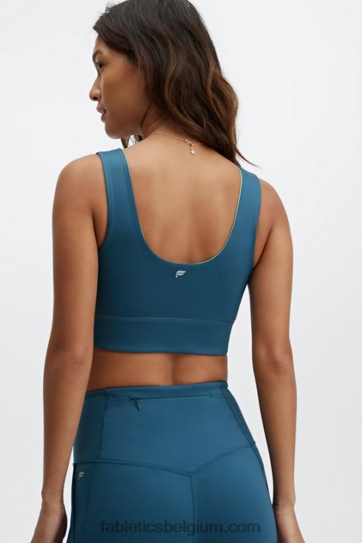 middernacht wintertaling/lenteblad vrouwen Harlow omkeerbare medium impact sportbeha Fabletics LH20J1868