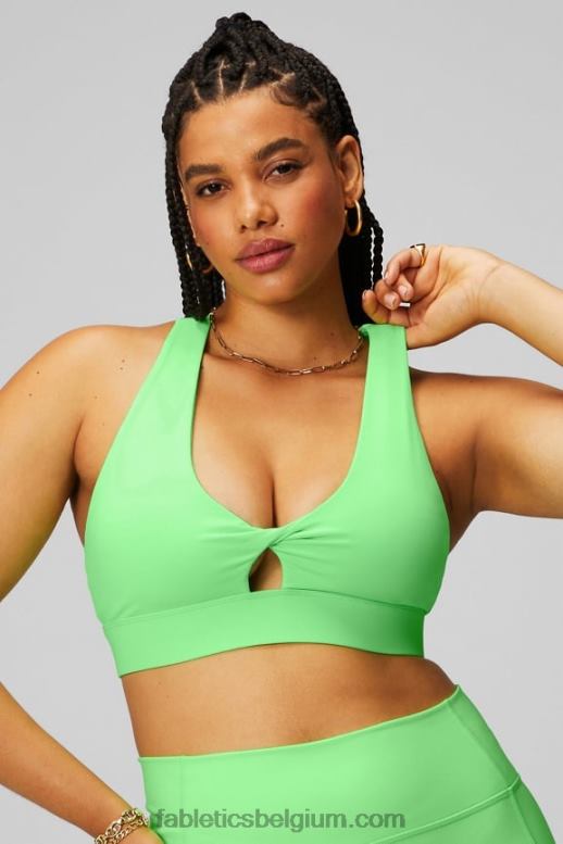 mint gloed neon vrouwen oasis twist sportbeha 104 Fabletics LH20J1697