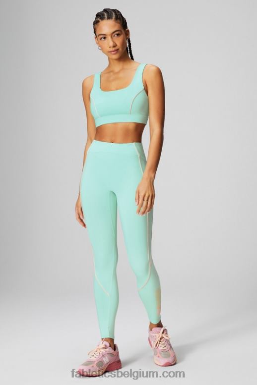 mistige baai / perzikkus vrouwen medium impact sportbeha met biezen Fabletics LH20J1817