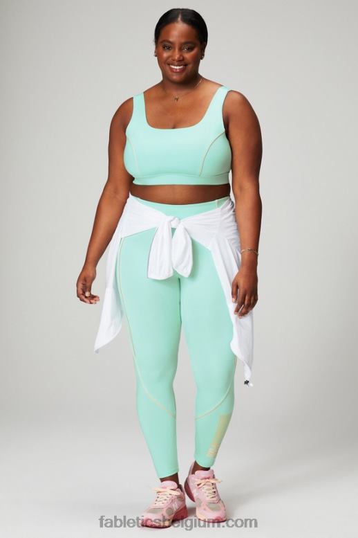 mistige baai / perzikkus vrouwen medium impact sportbeha met biezen Fabletics LH20J1818