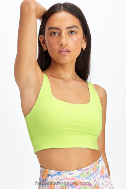 nieuwe golf bloemen/spruit vrouwen Harlyn omkeerbare midi medium impact sportbeha Fabletics LH20J1850
