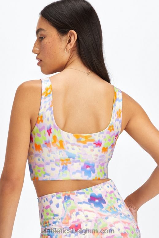 nieuwe golf bloemen/spruit vrouwen Harlyn omkeerbare midi medium impact sportbeha Fabletics LH20J1850