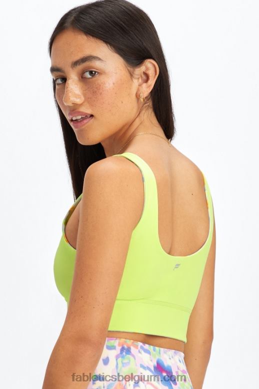 nieuwe golf bloemen/spruit vrouwen Harlyn omkeerbare midi medium impact sportbeha Fabletics LH20J1850