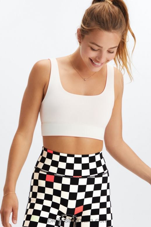 oranje vlam/zijde vrouwen Harlyn midi medium impact sportbeha Fabletics LH20J1854