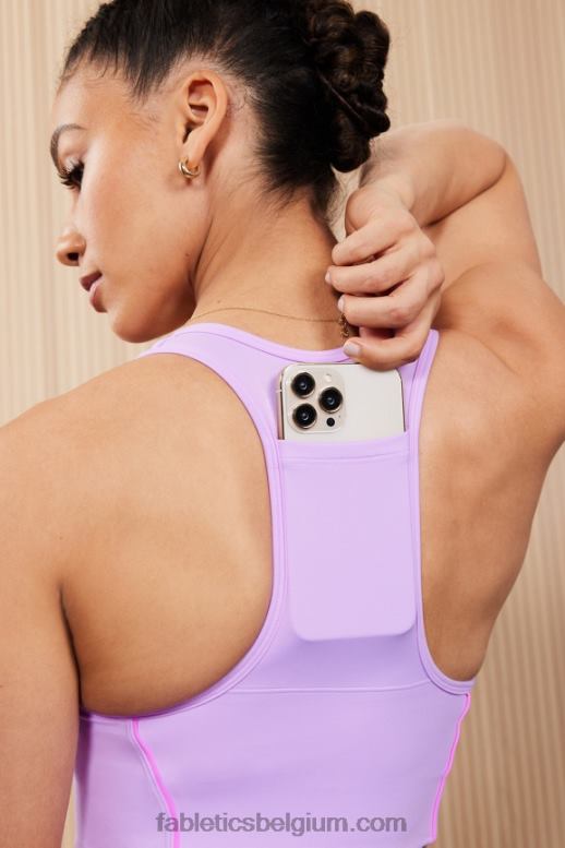 paarse kosmo/roze ontsnapping vrouwen medium impact sportbeha voor onderweg 112 Fabletics LH20J1743