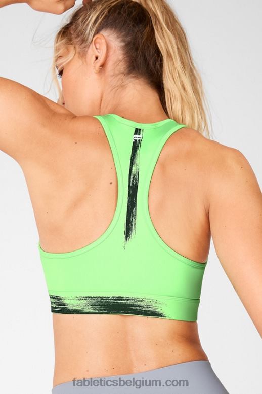 parkiet/penseelstreek vrouwen medium impact sportbeha met salieprint Fabletics LH20J1941
