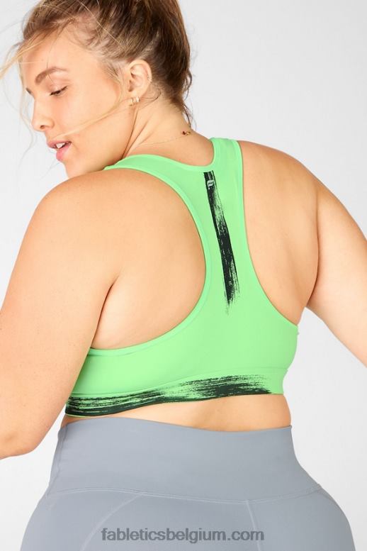 parkiet/penseelstreek vrouwen medium impact sportbeha met salieprint Fabletics LH20J1942