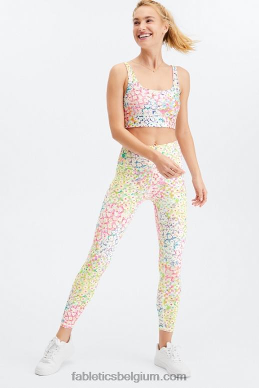 patchwork margriet/marmer roze vrouwen Harlyn omkeerbare midi medium impact sportbeha Fabletics LH20J1852