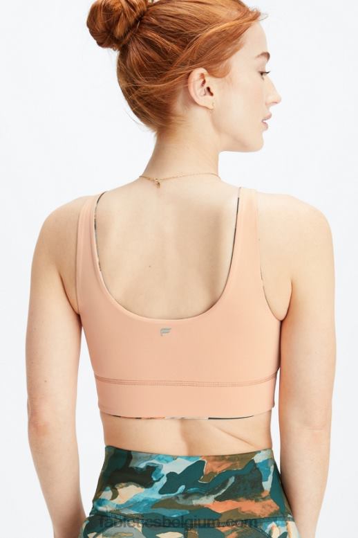 penseel camo/roze tint vrouwen Harlyn omkeerbare midi medium impact sportbeha Fabletics LH20J1855