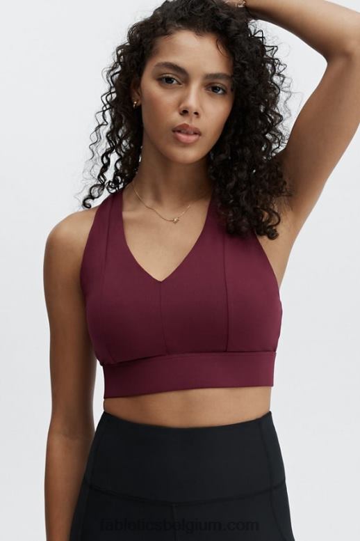 portwijn/portwijnlogo vrouwen midi medium impact sportbeha voor onderweg 129 Fabletics LH20J1834