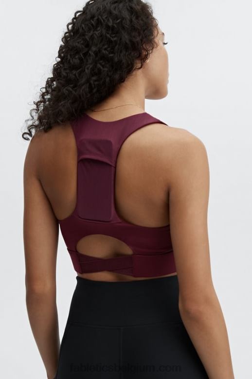 portwijn/portwijnlogo vrouwen midi medium impact sportbeha voor onderweg 129 Fabletics LH20J1834
