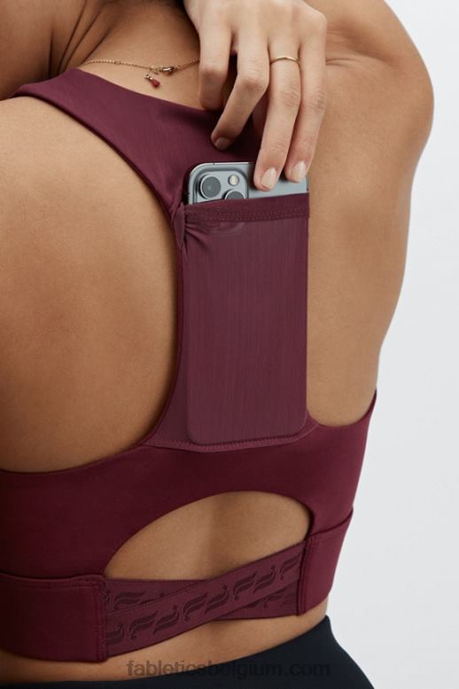 portwijn/portwijnlogo vrouwen midi medium impact sportbeha voor onderweg 129 Fabletics LH20J1834