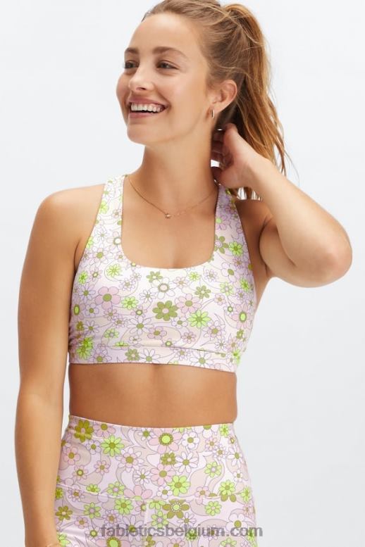 retro bloemen/pixie vrouwen boost medium impact sportbeha 122 Fabletics LH20J1793