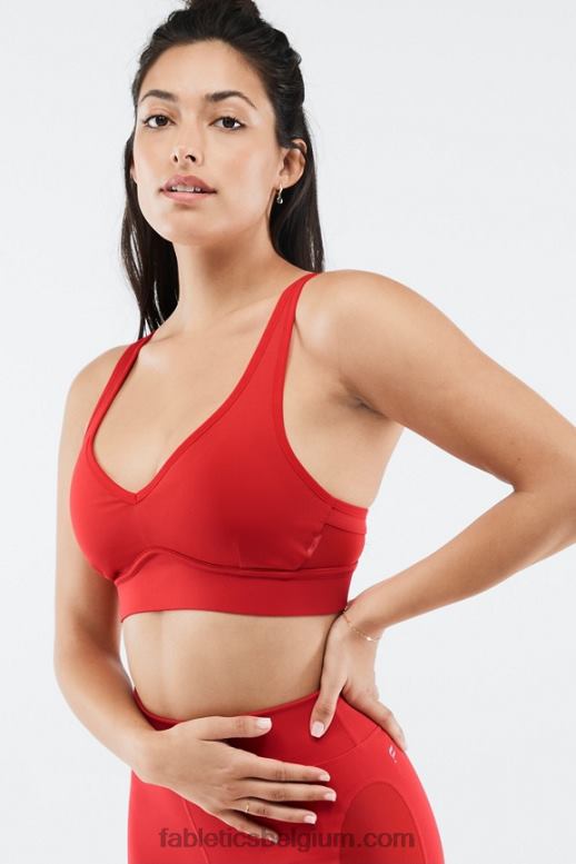 rode appel vrouwen Khloe medium impact sportbeha Fabletics LH20J1893