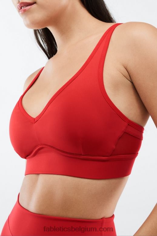 rode appel vrouwen Khloe medium impact sportbeha Fabletics LH20J1893