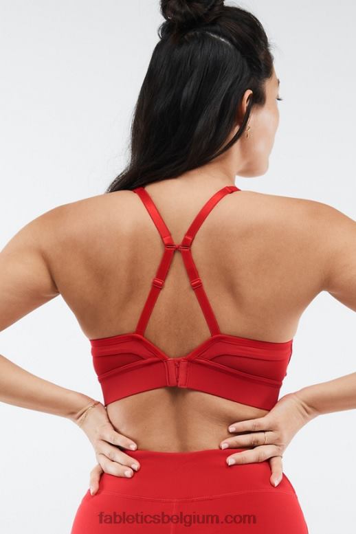 rode appel vrouwen Khloe medium impact sportbeha Fabletics LH20J1893
