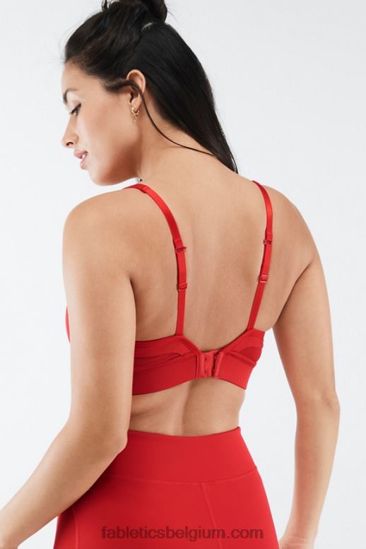 rode appel vrouwen Khloe medium impact sportbeha Fabletics LH20J1893