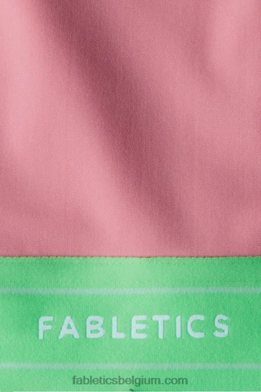 rouge blush/gesuikerde limoen vrouwen medium impact sportbeha met biezen Fabletics LH20J1815