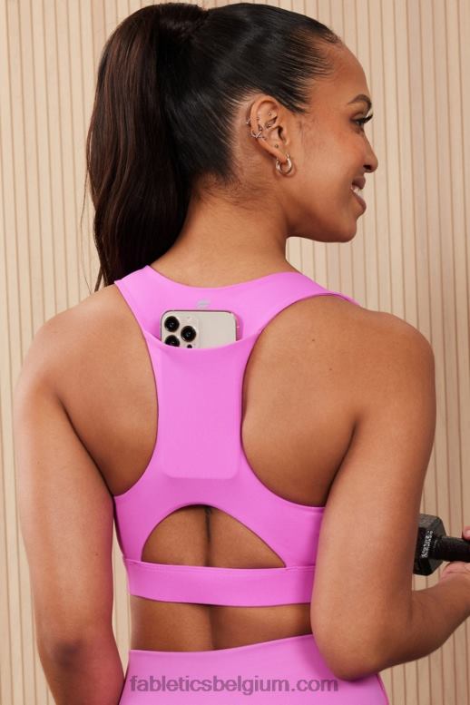 roze ontsnapping vrouwen midi medium impact sportbeha voor onderweg 127 Fabletics LH20J1821