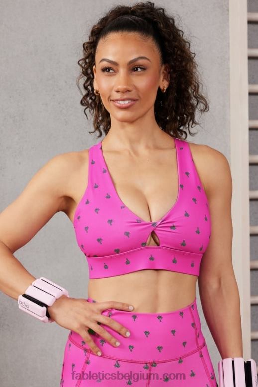 roze ontsnappingspalm vrouwen oasis twist sportbeha 105 Fabletics LH20J1702