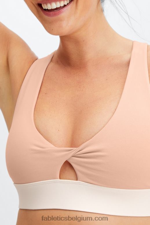 roze tint/reiger vrouwen oasis twist sportbeha 108 Fabletics LH20J1717