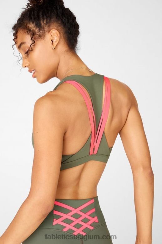 safari/woestijnroos vrouwen boost medium impact sportbeha 125 Fabletics LH20J1810