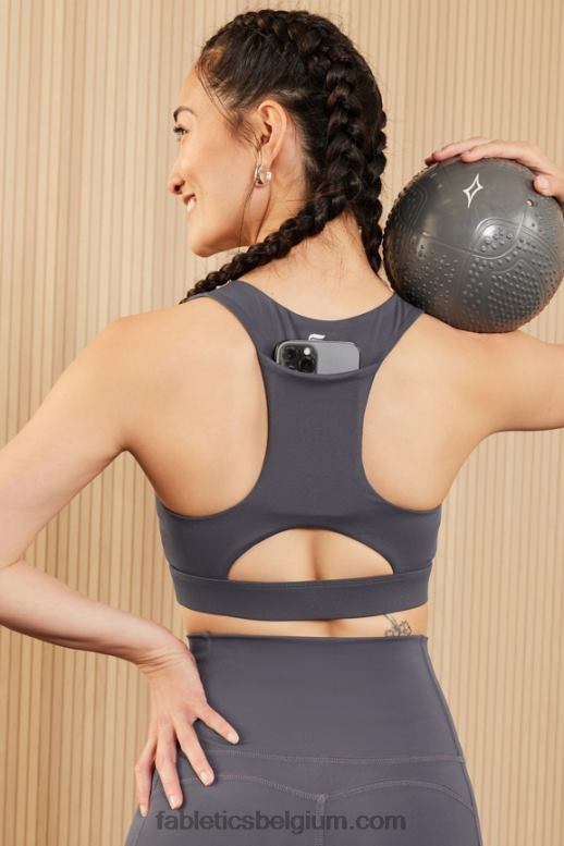 tin vrouwen midi medium impact sportbeha voor onderweg 126 Fabletics LH20J1819